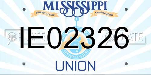 IE02326 Mississippi License Plate