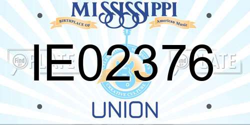 IE02376 Mississippi License Plate