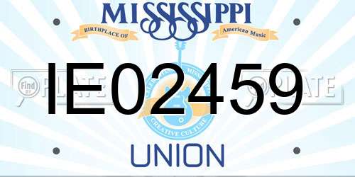 IE02459 Mississippi License Plate