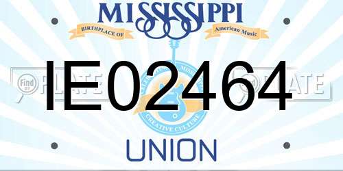 IE02464 Mississippi License Plate