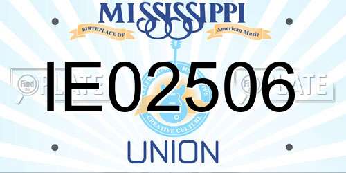 IE02506 Mississippi License Plate