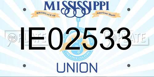 IE02533 Mississippi License Plate
