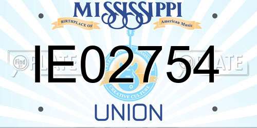 IE02754 Mississippi License Plate