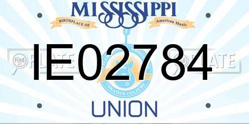 IE02784 Mississippi License Plate