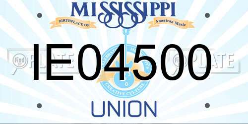 IE04500 Mississippi License Plate