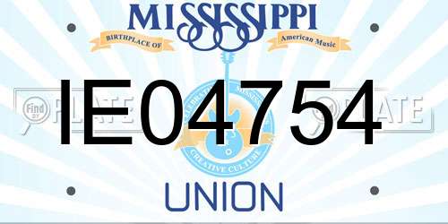 IE04754 Mississippi License Plate