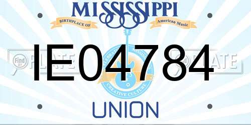 IE04784 Mississippi License Plate