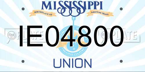 IE04800 Mississippi License Plate