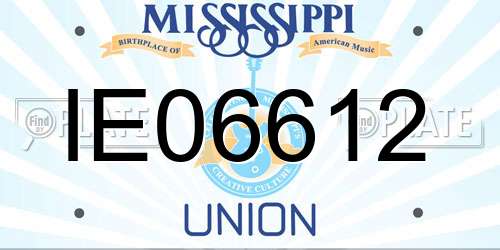 IE06612 Mississippi License Plate