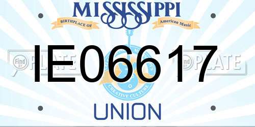 IE06617 Mississippi License Plate