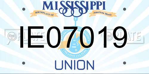 IE07019 Mississippi License Plate