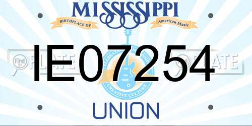 IE07254 Mississippi License Plate