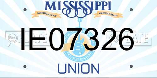 IE07326 Mississippi License Plate