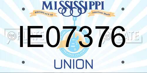 IE07376 Mississippi License Plate