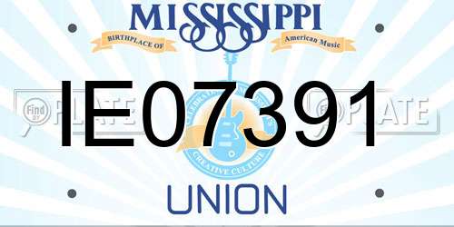 IE07391 Mississippi License Plate