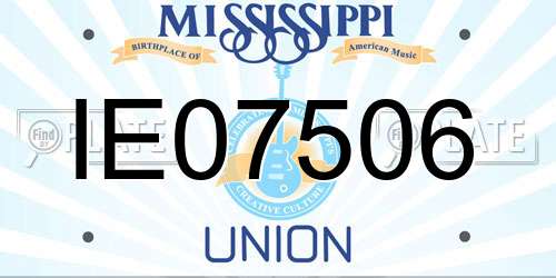 IE07506 Mississippi License Plate