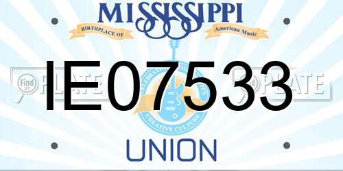 IE07533 Mississippi License Plate