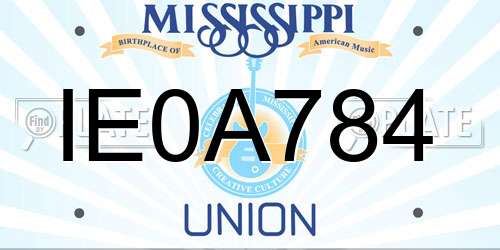 IE0A784 Mississippi License Plate