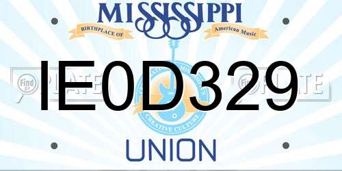 IE0D329 Mississippi License Plate