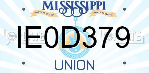 IE0D379 Mississippi License Plate