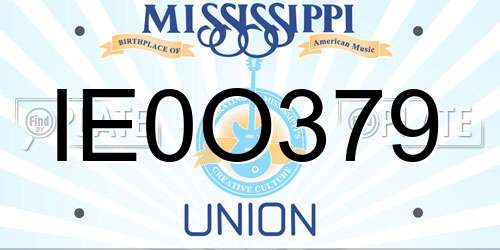 IE0O379 Mississippi License Plate