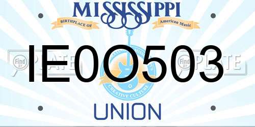 IE0O503 Mississippi License Plate