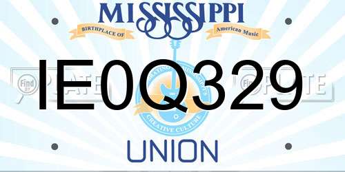 IE0Q329 Mississippi License Plate