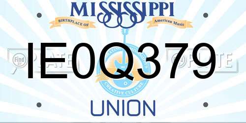 IE0Q379 Mississippi License Plate