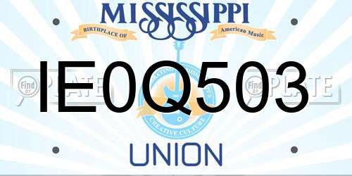 IE0Q503 Mississippi License Plate