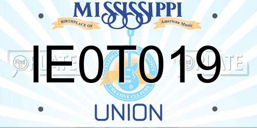 IE0T019 Mississippi License Plate