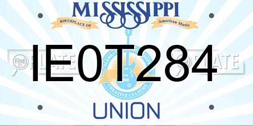 IE0T284 Mississippi License Plate