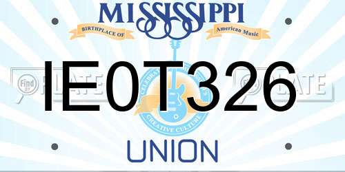 IE0T326 Mississippi License Plate