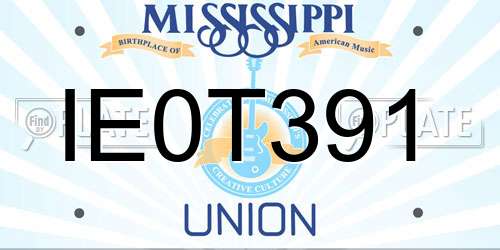 IE0T391 Mississippi License Plate