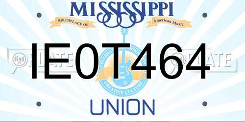 IE0T464 Mississippi License Plate