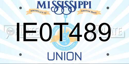IE0T489 Mississippi License Plate