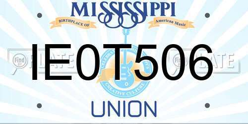 IE0T506 Mississippi License Plate