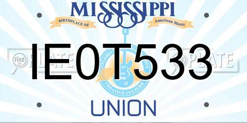 IE0T533 Mississippi License Plate