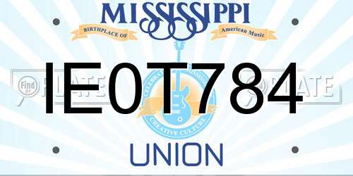 IE0T784 Mississippi License Plate
