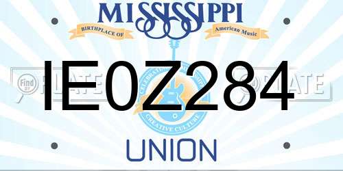 IE0Z284 Mississippi License Plate
