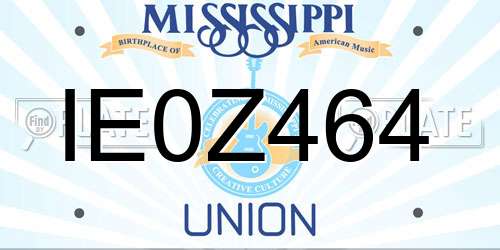 IE0Z464 Mississippi License Plate