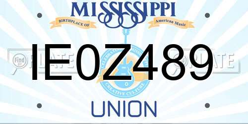IE0Z489 Mississippi License Plate