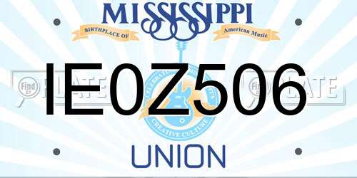 IE0Z506 Mississippi License Plate