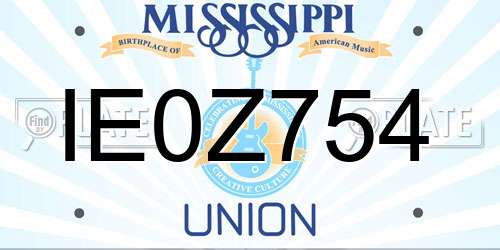 IE0Z754 Mississippi License Plate