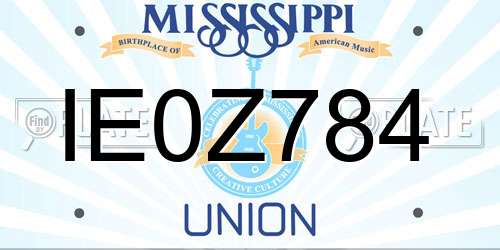 IE0Z784 Mississippi License Plate