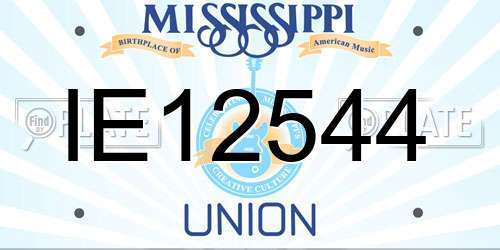IE12544 Mississippi License Plate