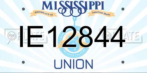 IE12844 Mississippi License Plate