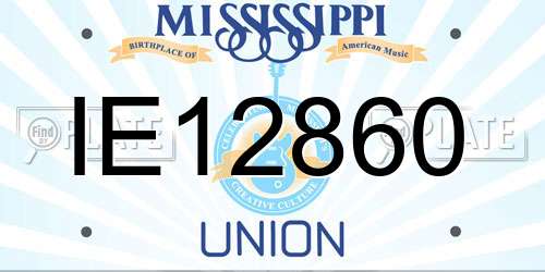 IE12860 Mississippi License Plate