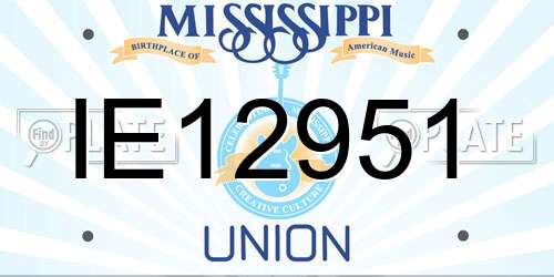 IE12951 Mississippi License Plate