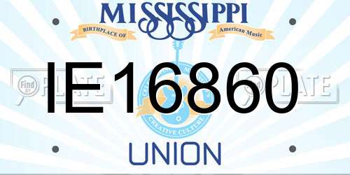 IE16860 Mississippi License Plate