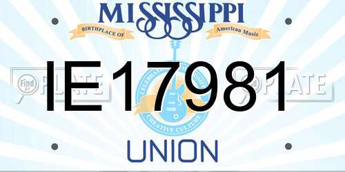 IE17981 Mississippi License Plate